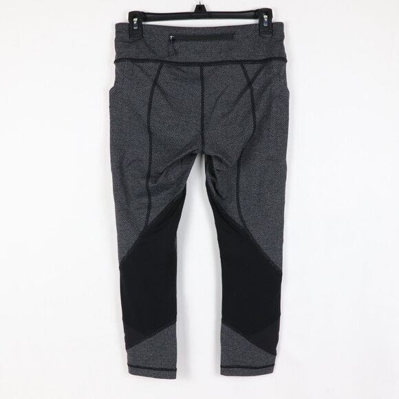 Lululemon Pace Rival Crop Leggings Women's Size 8 Gray Mid Rise Pocketed - Picture 2 of 7